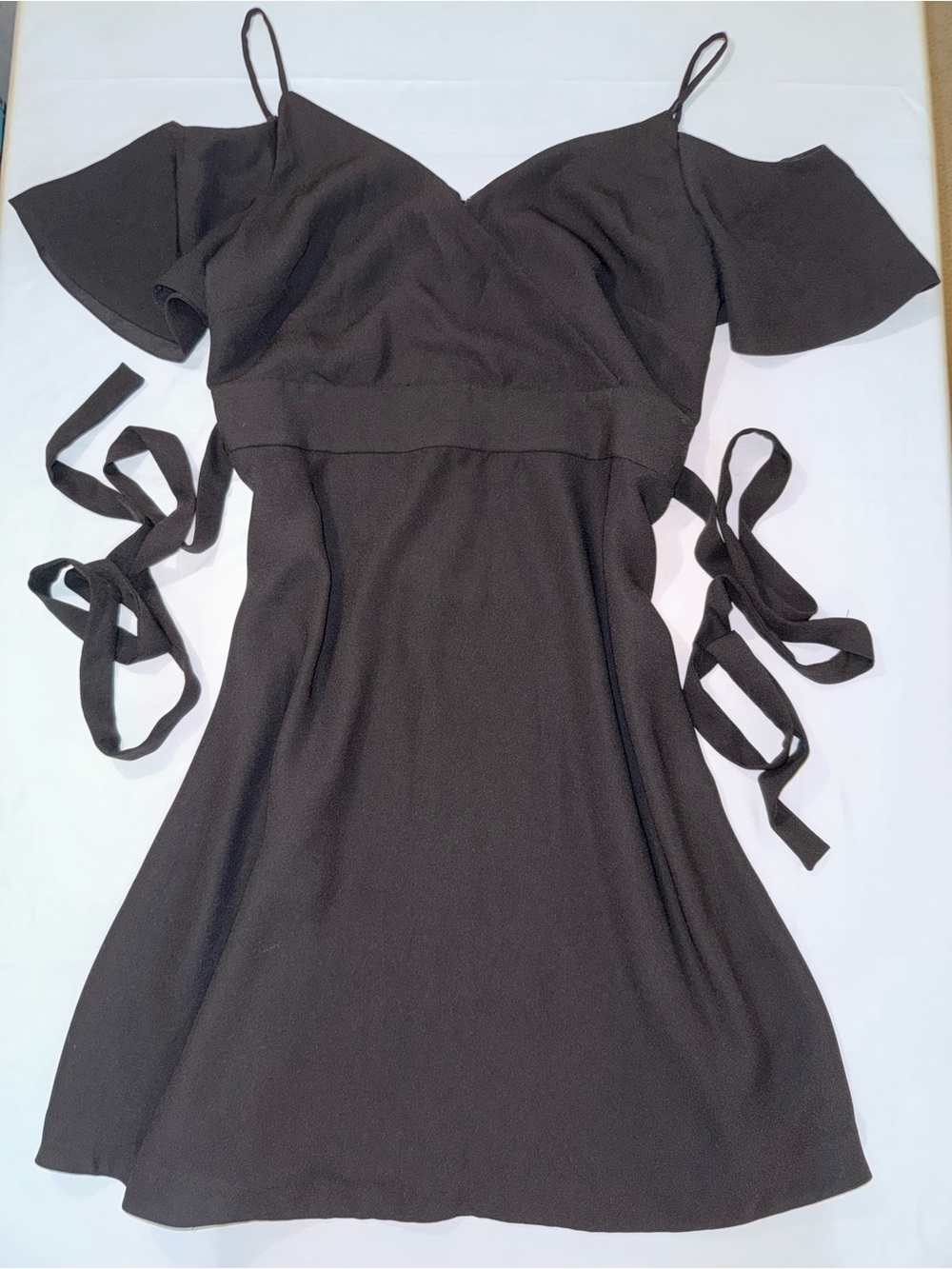 Ann Taylor Black Cold-Shoulder Mini Dress